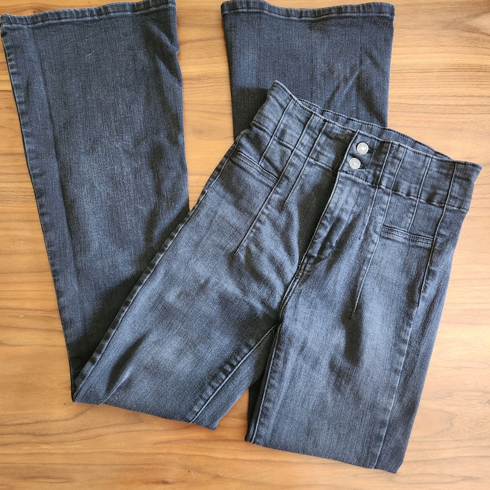 We The Free Flared Black Denim Bell Bottoms